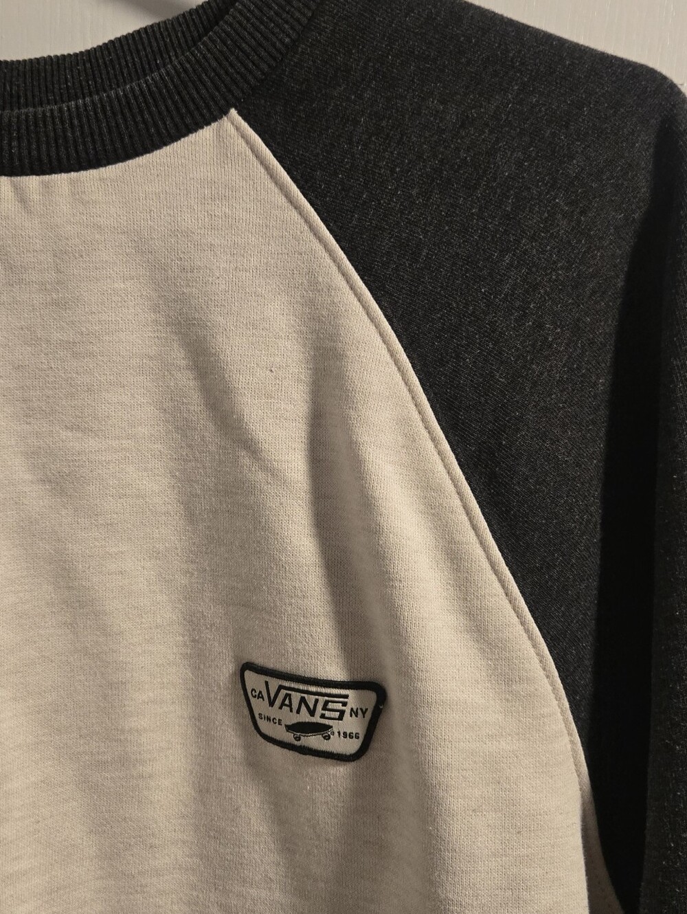 Vans Two-Tone Raglan Crewneck Sweater - Black & Cream - Picture 2 of 3